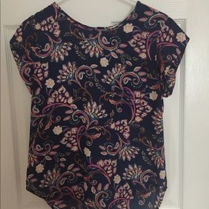 Navy Blue Shirt with Colorful Details